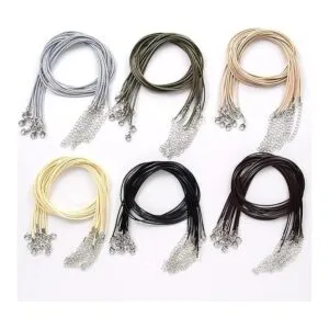 Coeufuedy 60 piezas de cordón encerado para collares_3