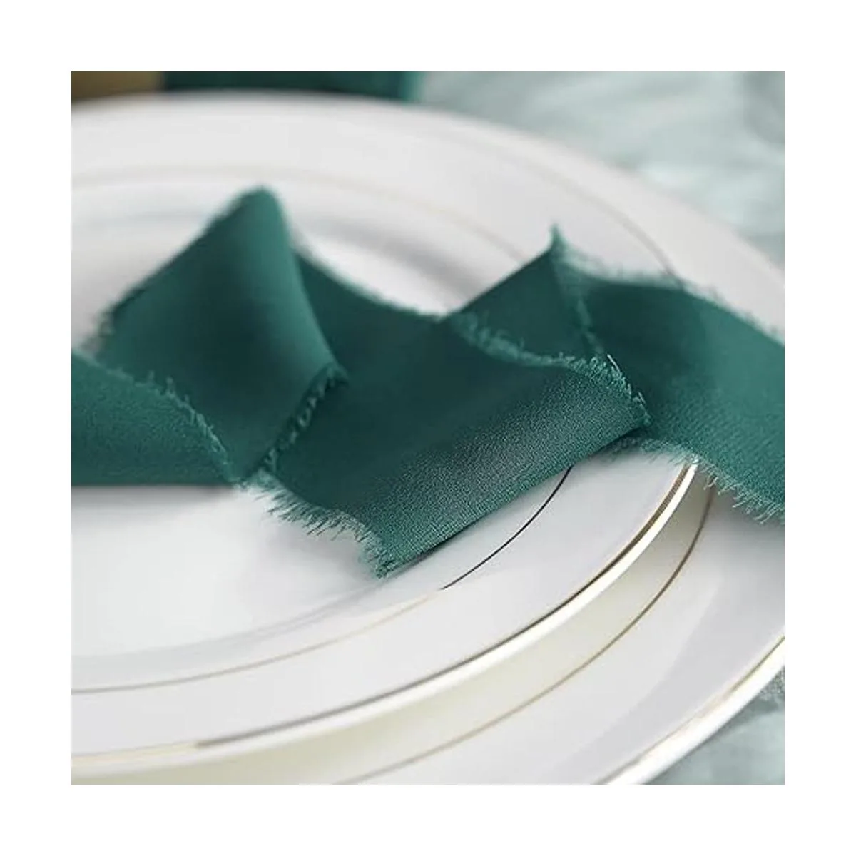 MEEDEE Cinta de gasa hecha a mano con flecos cinta de_3