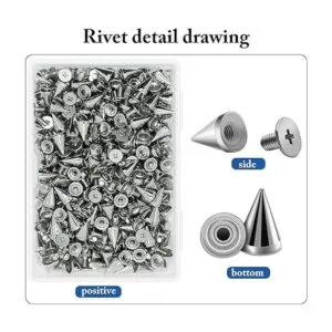 200 juegos de picos de cono de 0.374 in de metal para_3