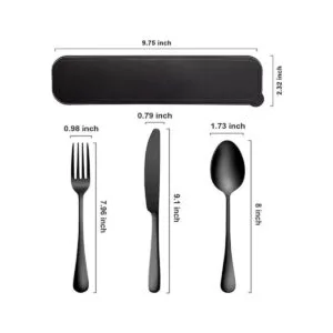 Portable Utensils Set with Case Travel 188 Stainless_2