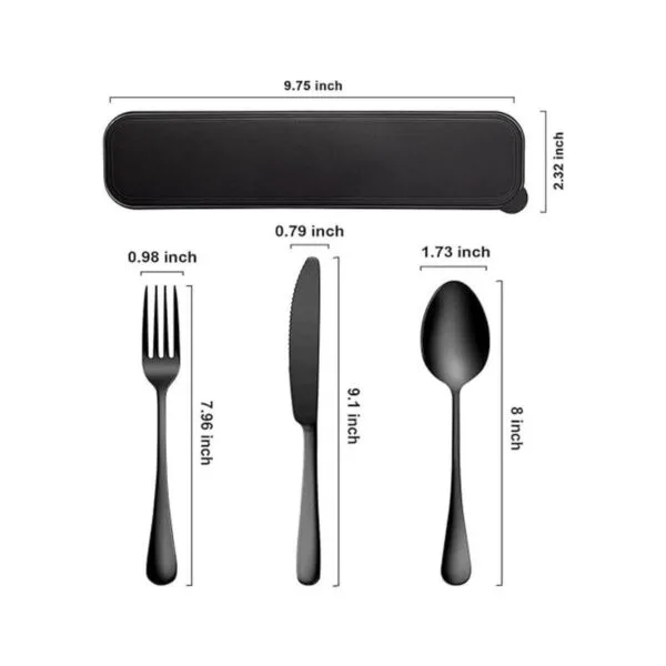 Portable Utensils Set with Case Travel 188 Stainless_2