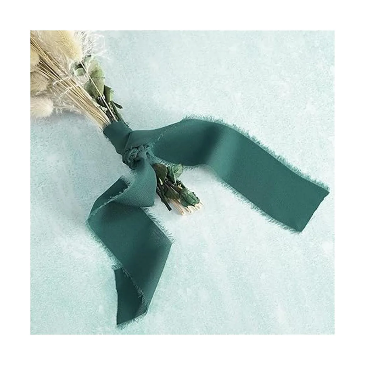 MEEDEE Cinta de gasa hecha a mano con flecos cinta de_5