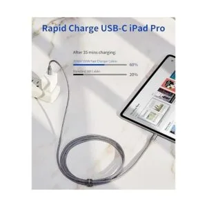 JSAUX Cable USBC a USBC de 100 W 10 pies 5 A cable de_3