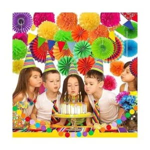 Decoraciones de papel coloridas 21 abanicos de papel_7