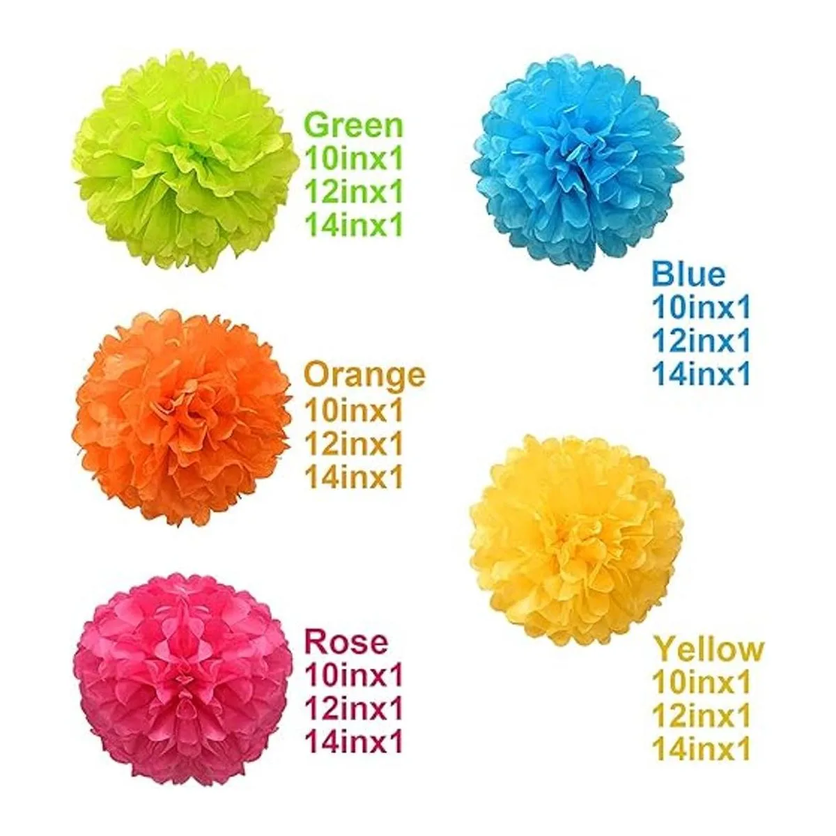 Decoraciones de papel coloridas 21 abanicos de papel_3