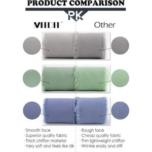 MEEDEE Cinta de gasa hecha a mano con flecos cinta de_6