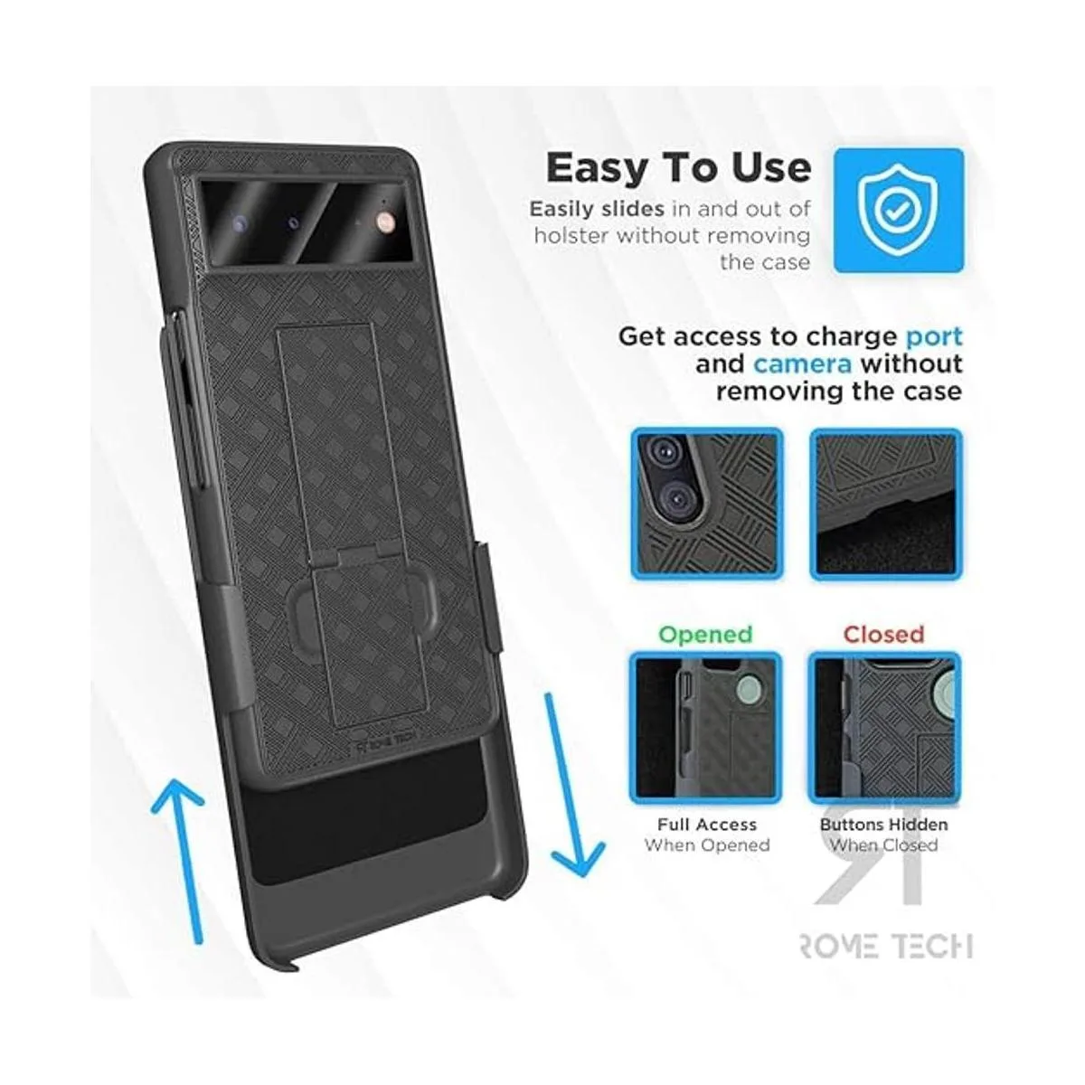 Rome Tech Funda con clip para cinturón para Google Pixel_4