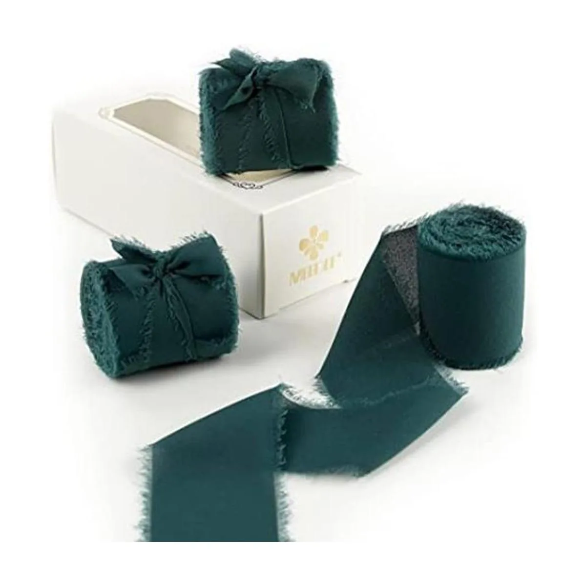 MEEDEE Cinta de gasa hecha a mano con flecos cinta de_1