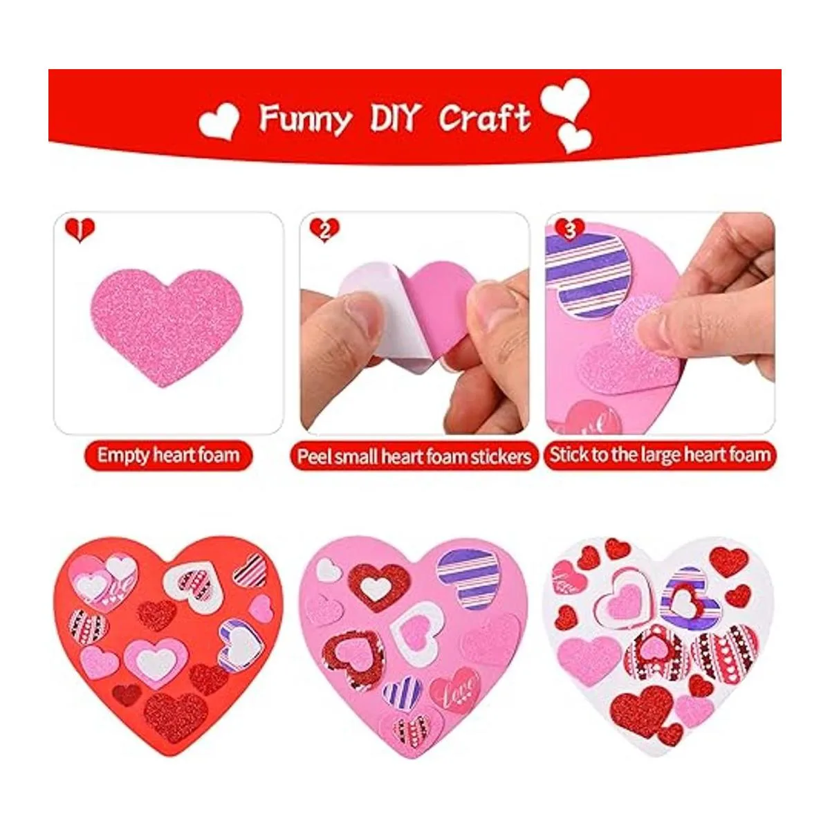 Juego de 388 calcomanías de espuma para el día de San_4