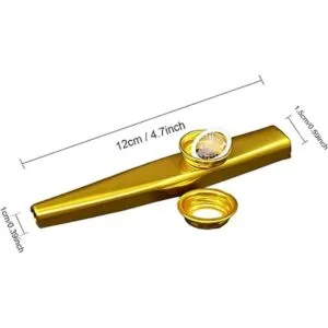 Crystaljun 12 kazoos de metal dorado y plateado con 20_3