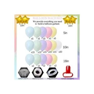 Kit de guirnalda de globos de macarrón de unicornio pastel_2