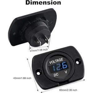 CrocSee Paquete de 2 voltímetros de coche impermeables de_6