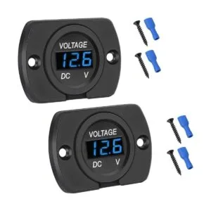 CrocSee Paquete de 2 voltímetros de coche impermeables de_1