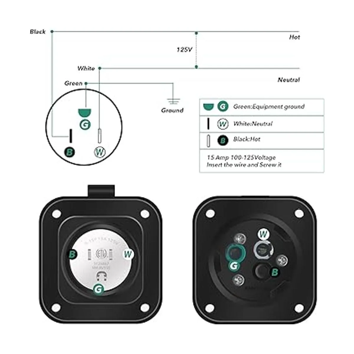 Gerguirry Entrada de alimentación Shore 15 amperios 125_5