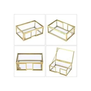 Hipiwe Caja para tarjetas de visita de cristal con tapa_3