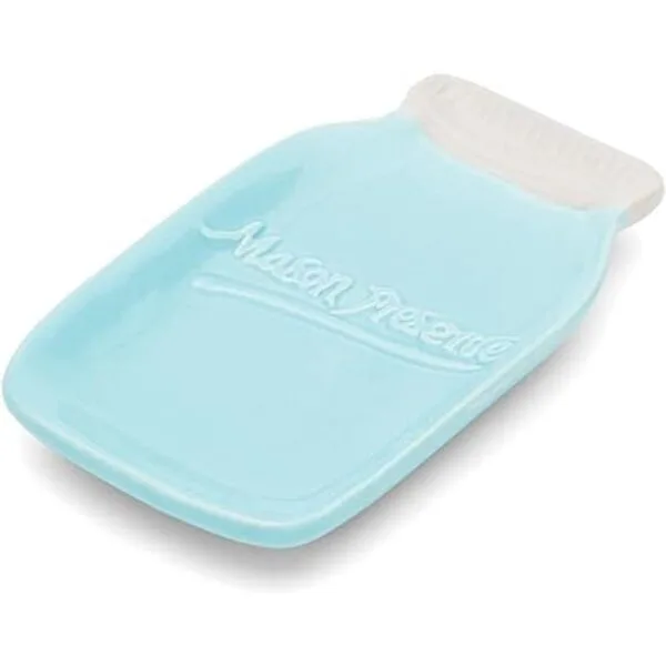 Fox Run Ceramic Mason Jar Cuchara reposabrazos azul_3