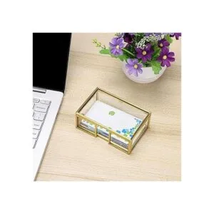 Hipiwe Caja para tarjetas de visita de cristal con tapa_2