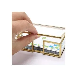 Hipiwe Caja para tarjetas de visita de cristal con tapa_4