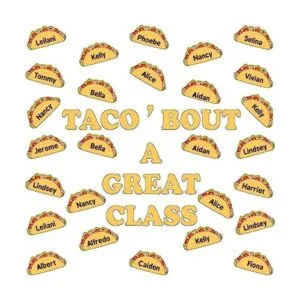 Taco Bout a Great Class Cutout con 48 recortes de taco_1