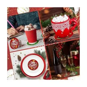 8 piezas de posavasos de pintura de diamantes de Navidad_6