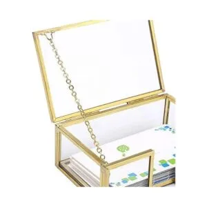 Hipiwe Caja para tarjetas de visita de cristal con tapa_5