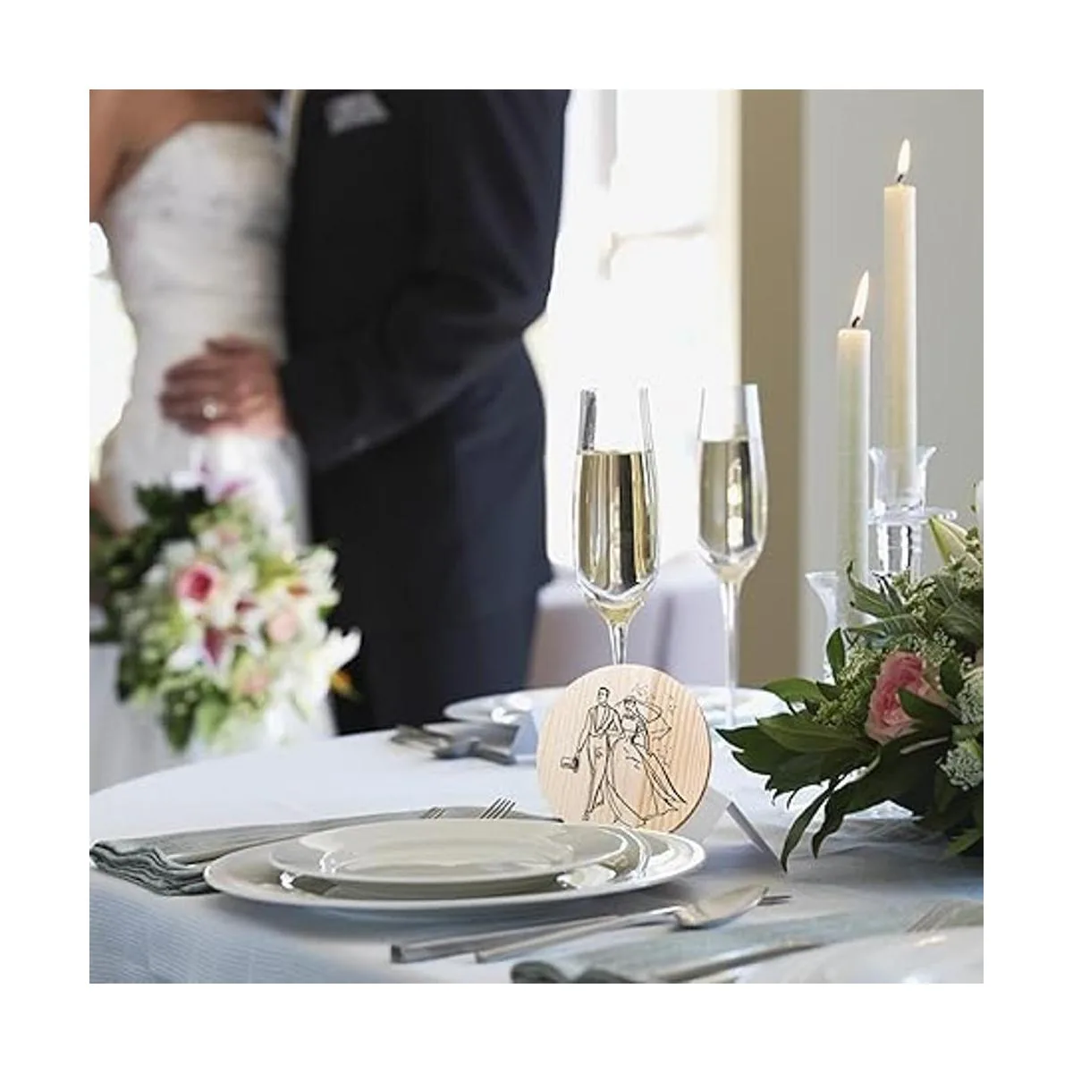 14pcs Unfinished Wood Coasters 4 Inch Round Blank Wooden_7