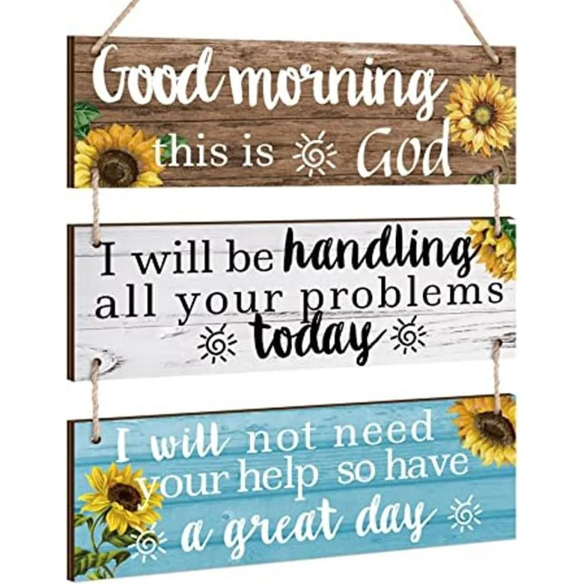 3 piezas de girasol cristiano decoración de pared de Dios_1