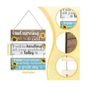 3 piezas de girasol cristiano decoración de pared de Dios_2