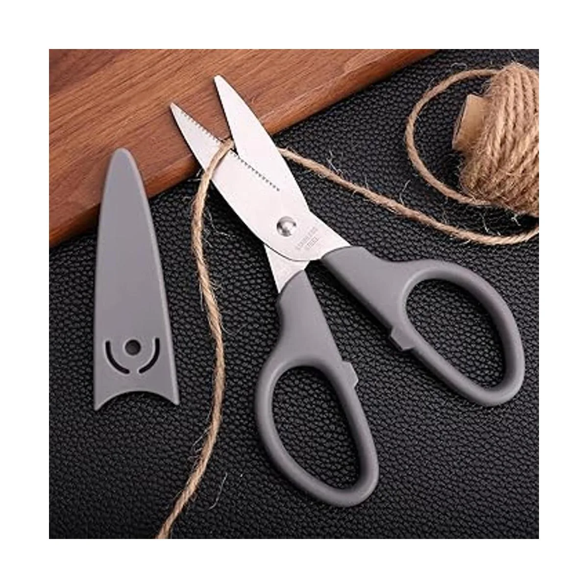 HITOPTY Tijeras multiusos grises tijeras rectas_3