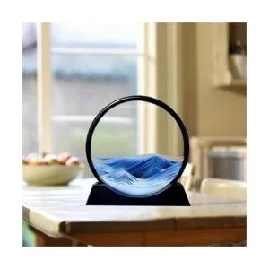 ANBOER Marco redondo de vidrio con arena movediza diseño_3