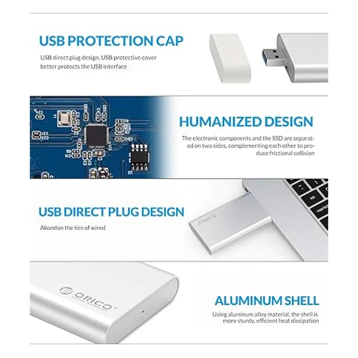 ORICO Caja SSD Adaptador mSATA portátil no requiere_2