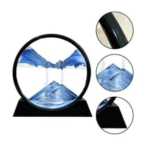 ANBOER Marco redondo de vidrio con arena movediza diseño_5