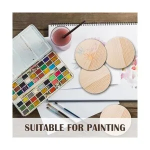 14pcs Unfinished Wood Coasters 4 Inch Round Blank Wooden_5