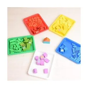 Weoxpr Paquete de 5 bandejas de plástico multicolor para_6