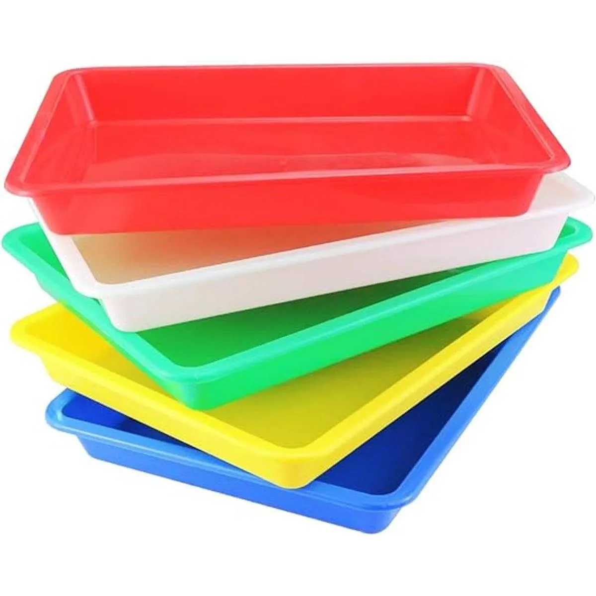 Weoxpr Paquete de 5 bandejas de plástico multicolor para_1