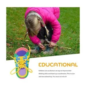 NUOBESTY Juguetes de enseñanza de hilo de zapatos para_2