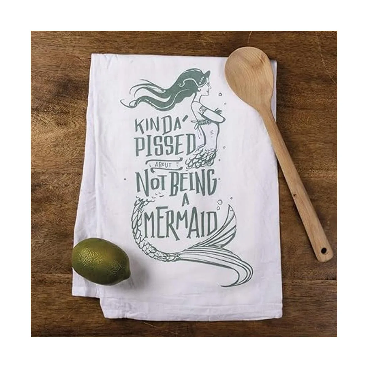 26935. Paño de cocina de algodón con texto Kinda Pissed_3