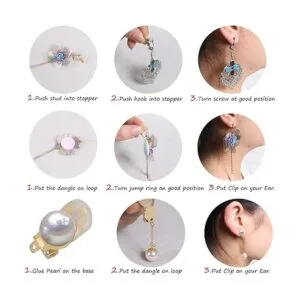 Convertidores de aretes dorados con clip y almohadillas de_4