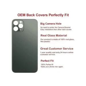 Perzework Repuesto de vidrio trasero OEM para iPhone 11_2