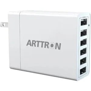 Arttron Cargador de pared USB de 40 W y 6 puertos_1