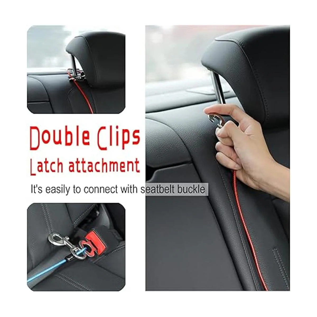 Mi Metty Dog Car Harnesses.Dog Car Seatbelt Made of Coated_2