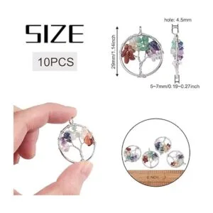 FASHEWELRY 10 dijes de árbol de la vida con piedras_6