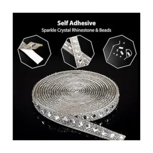 6 yardas cintas autoadhesivas de diamantes de imitación_3