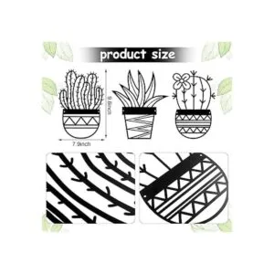 3 piezas de arte de pared de metal con temática natural_2