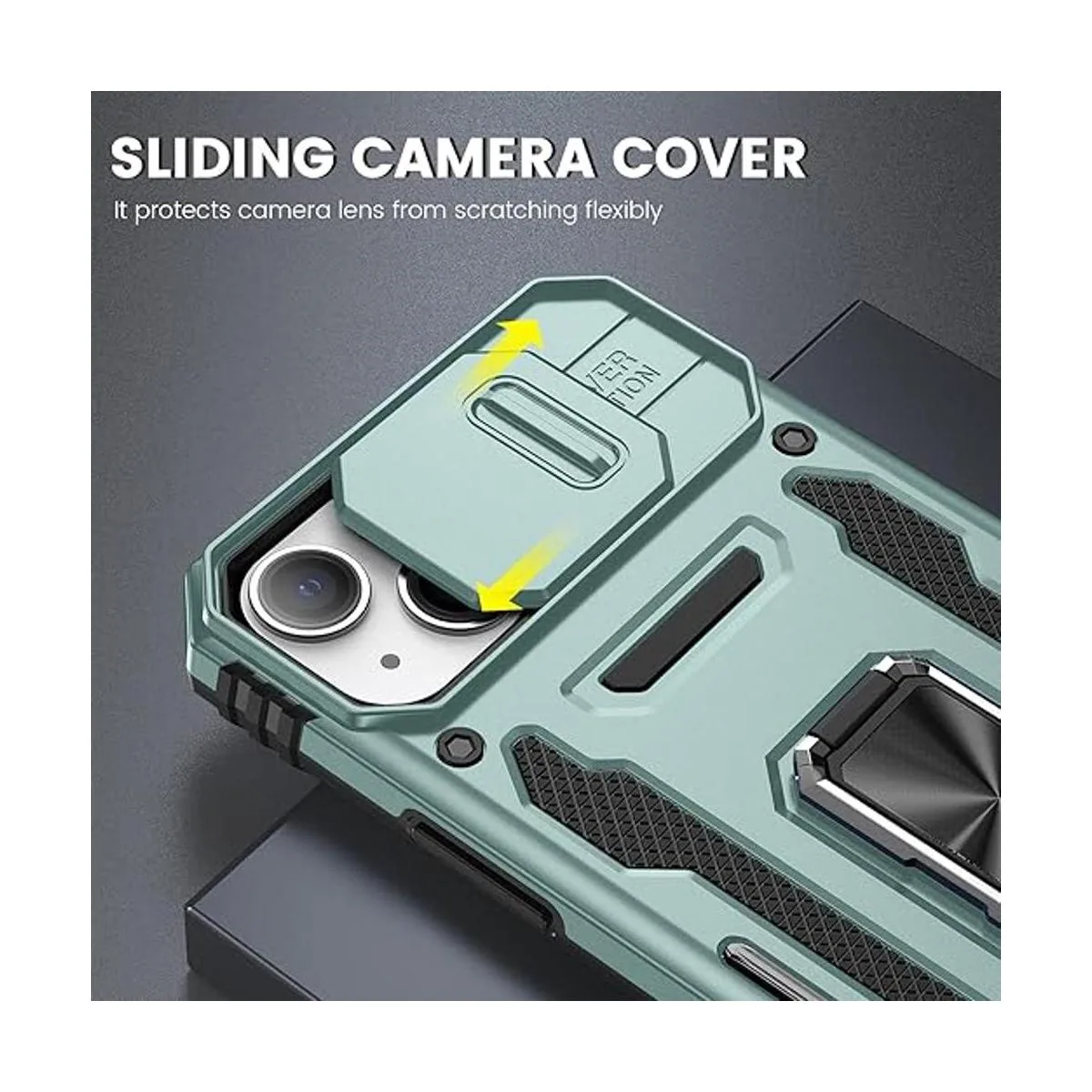 Maxdara Funda para iPhone 14 con soporte y cubierta_4