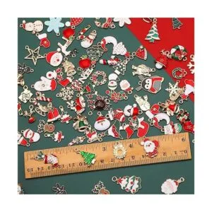 SANNIX 110 piezas de 55 pares de dijes de Navidad_5