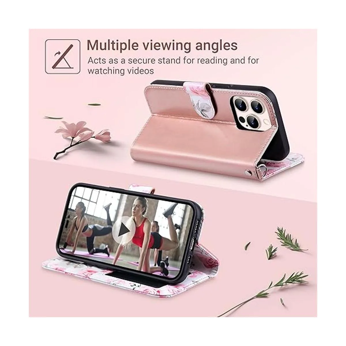 ULAK Compatible con iPhone 14 Pro Funda tipo cartera con_3