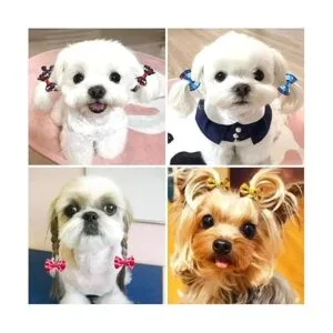 Mruq pet 100 unidades50 pares de lazos para el pelo de_3
