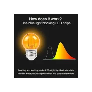 KINUR Bombillas LED Edison G40 pequeñas de color ámbar_2