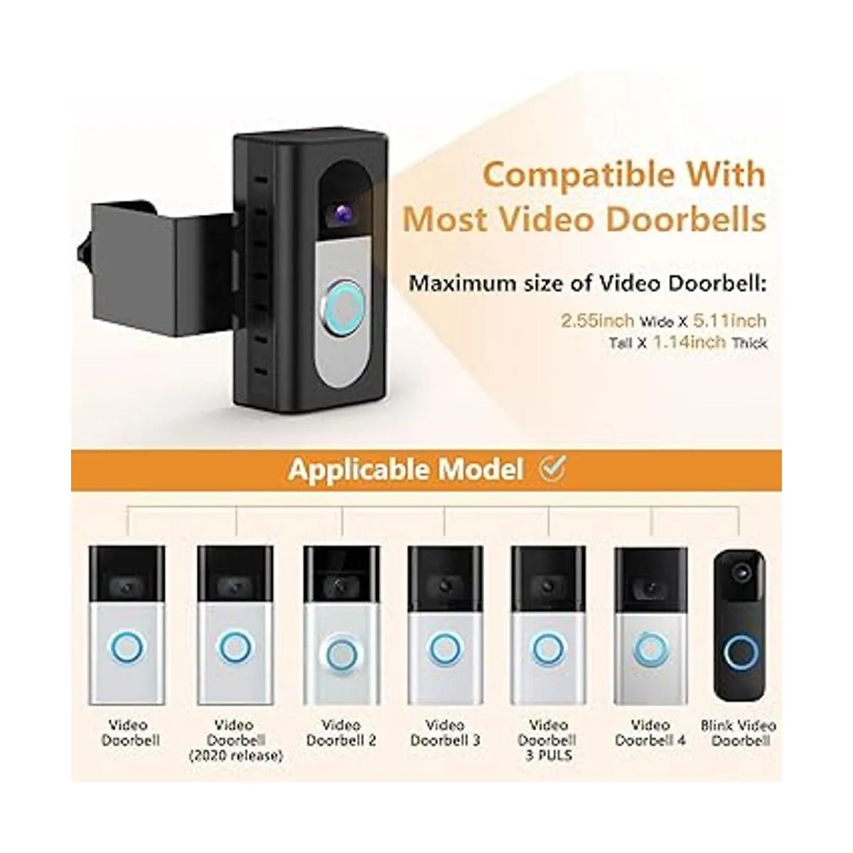 QIBOX Soporte de timbre de video antirrobo compatible con_2